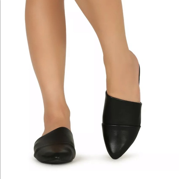 Off White Vegan Leather Mule Flats - Picture 6 of 6